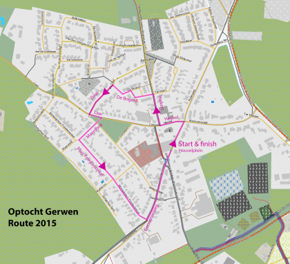 Optocht Gerwen nieuwe route 2015