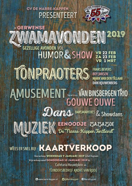 Gerwense Zwamavonden 2019 poster A4 staand