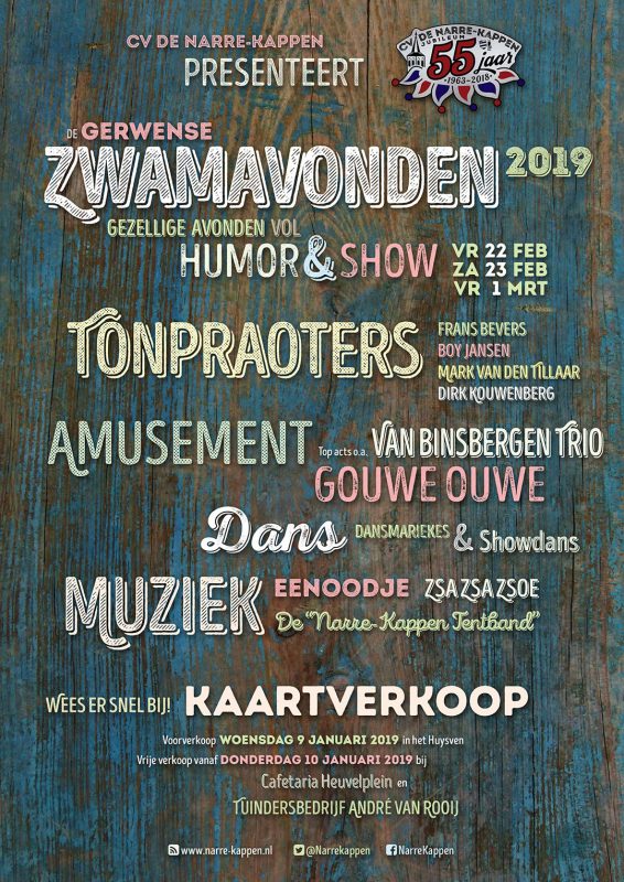 Gerwense Zwamavonden 2019 poster A4 staand