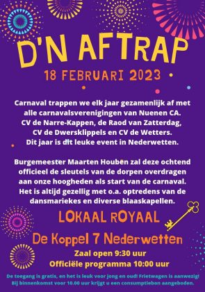 Sleuteluitreiking / D'n Aftrap @ MFA Nederwetten